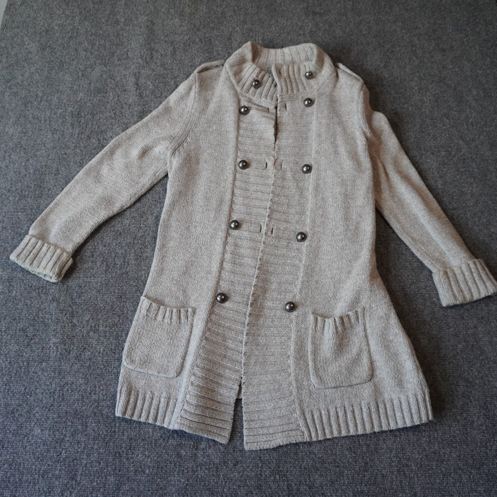 Euston Les Petites Filles Sweater Coat Cardigan Knit Double Breasted Pockets‎